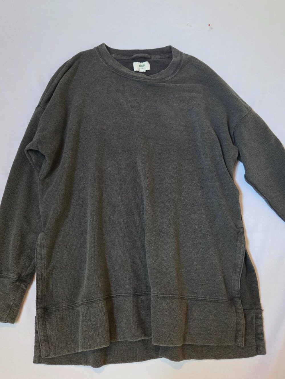 Aerie Oversized Crewneck Sweatshirt — Grayish-Green, Size S